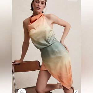 Elliatt Mini Ombre Molecules Dress with Cowl Neck